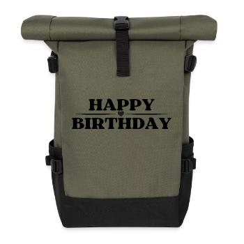Happy Birthday - Rolltop Rucksack - Olive/Schwarz - Vorne