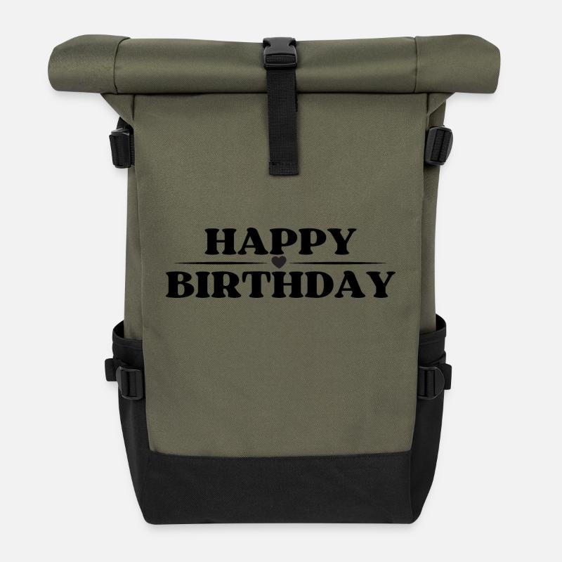 Bon anniversaire - Sac à dos roll top - olive/noir