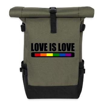 Love is love - Sac à dos roll top - olive/noir - Devant