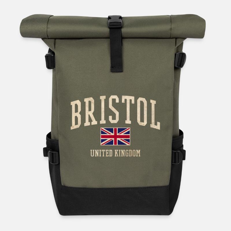 Bristol Uk - Roll Top Backpack - olive/black