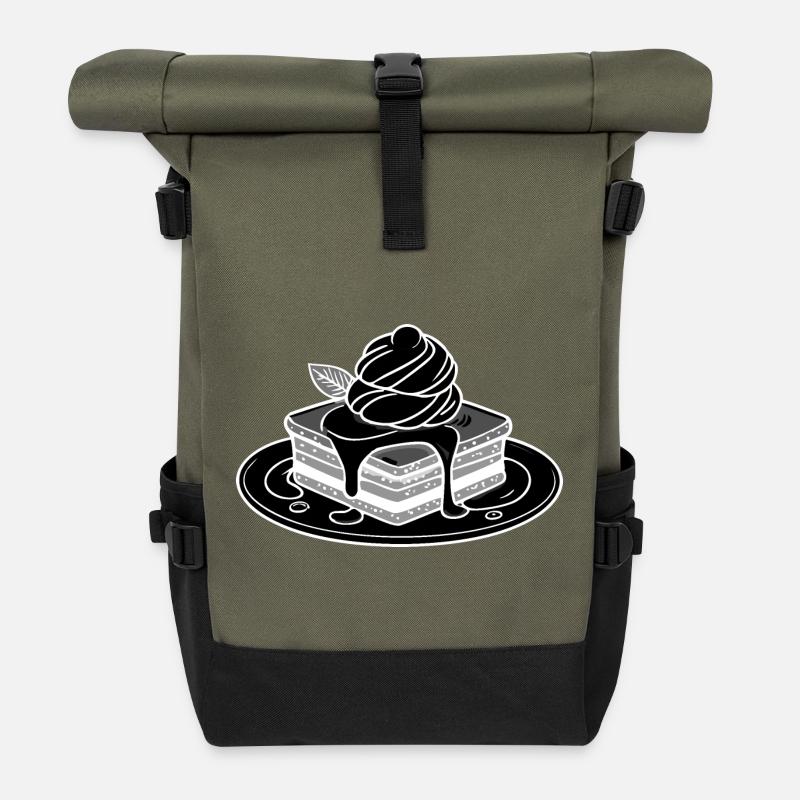 Brownie chaud - Sac à dos roll top - olive/noir