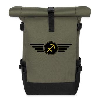 Zodiac sign Sagittarius, exclusive t-shirt design - Roll Top Backpack - olive/black - Front