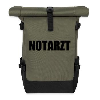 Notarzt - Rolltop Rucksack - Olive/Schwarz - Vorne