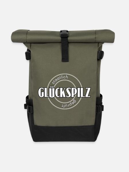 Glückspilz - Rolltop Rucksack - Olive/Schwarz