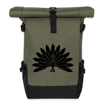 The black peacock - Roll Top Backpack - olive/black - Front