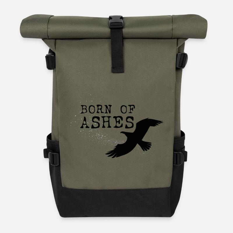 Aus Asche geboren - Rolltop Rucksack - Olive/Schwarz