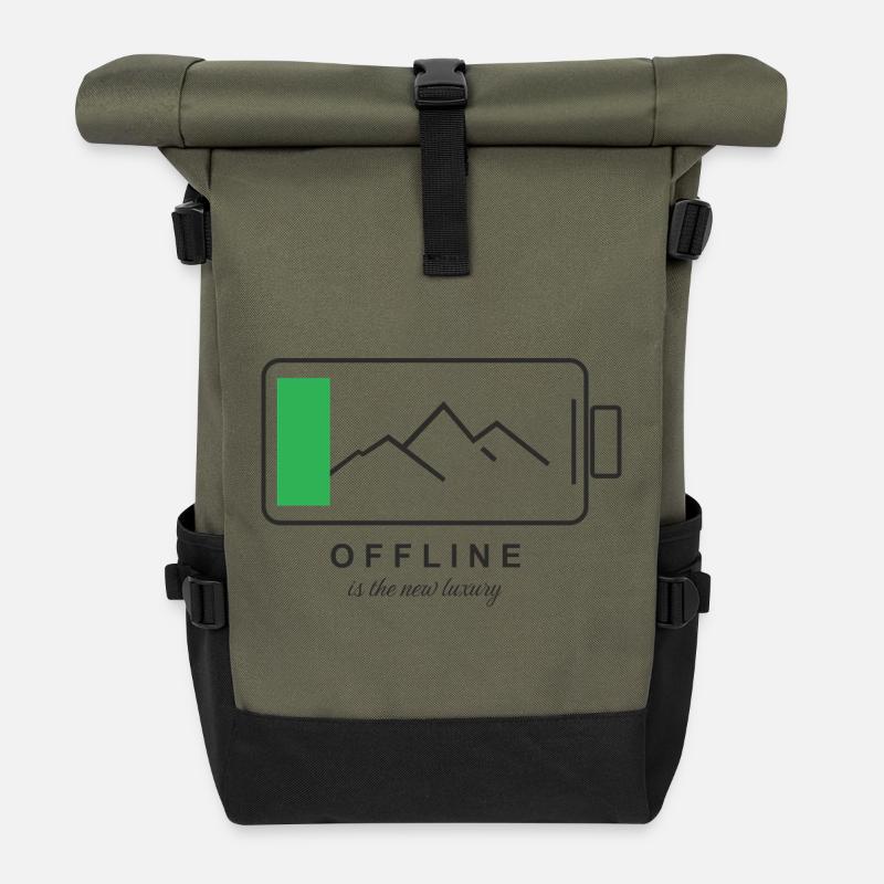 Digitale Entgiftung - Rolltop Rucksack - Olive/Schwarz