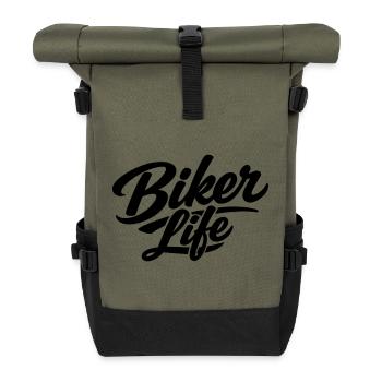 Biker Life - Roll Top Backpack - olive/black - Front