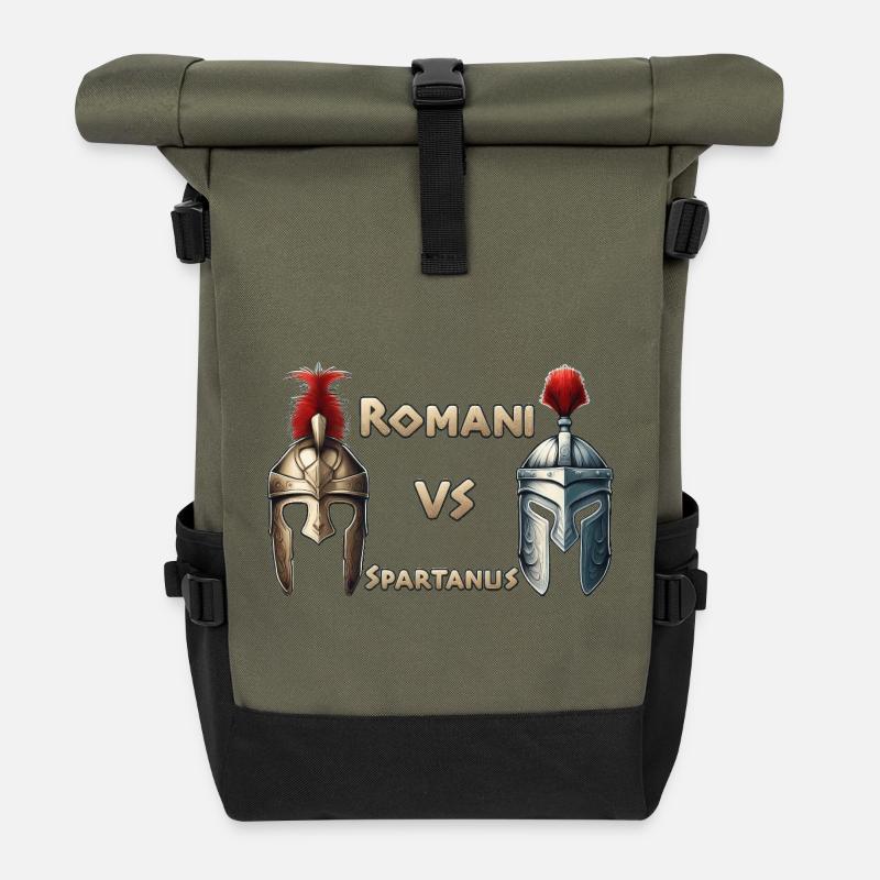 ROMANI VS SPARTANUS - Rolltop Rucksack - Olive/Schwarz
