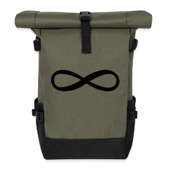 Lemniscate | lying eight - Roll Top Backpack - olive/black - Front