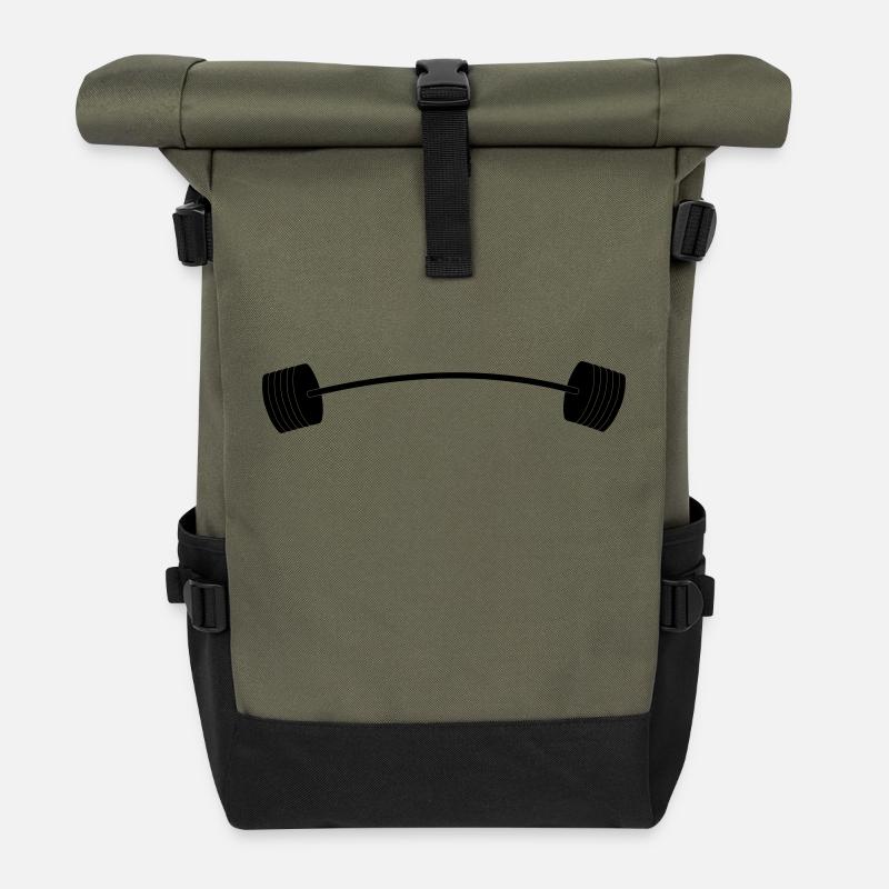 Hantel-gebogen - Rolltop Rucksack - Olive/Schwarz