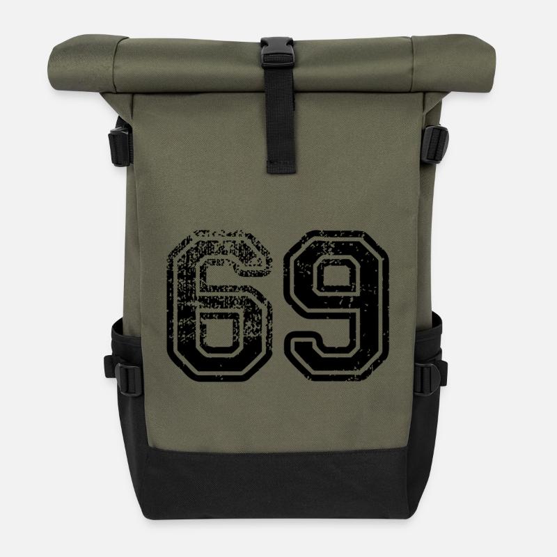 69 - Roll Top Backpack - olive/black