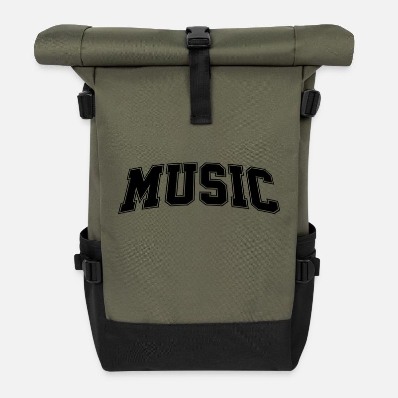 Music - Roll Top Backpack - olive/black