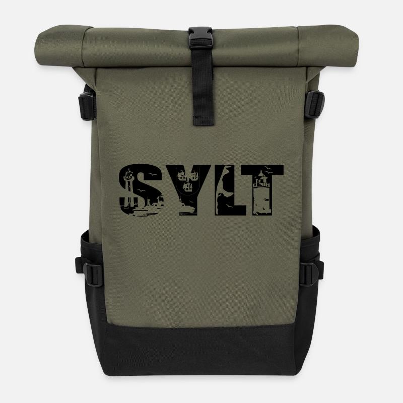 Sylt Skyline - Rolltop Rucksack - Olive/Schwarz