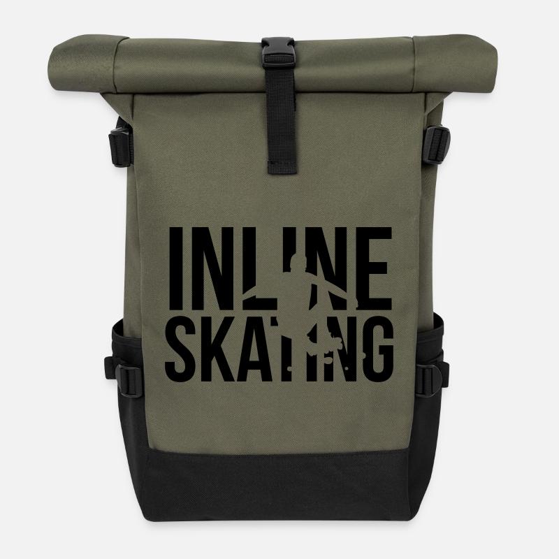 inline skating - Rolltop Rucksack - Olive/Schwarz
