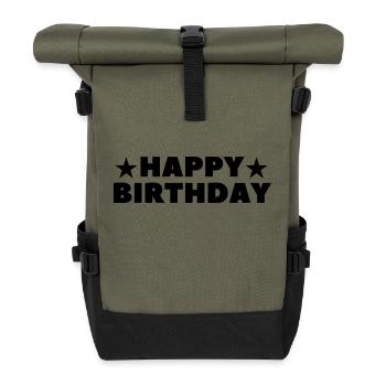 Happy Birthday Birthday Greeting Birthday Gift - Roll Top Backpack - olive/black - Front