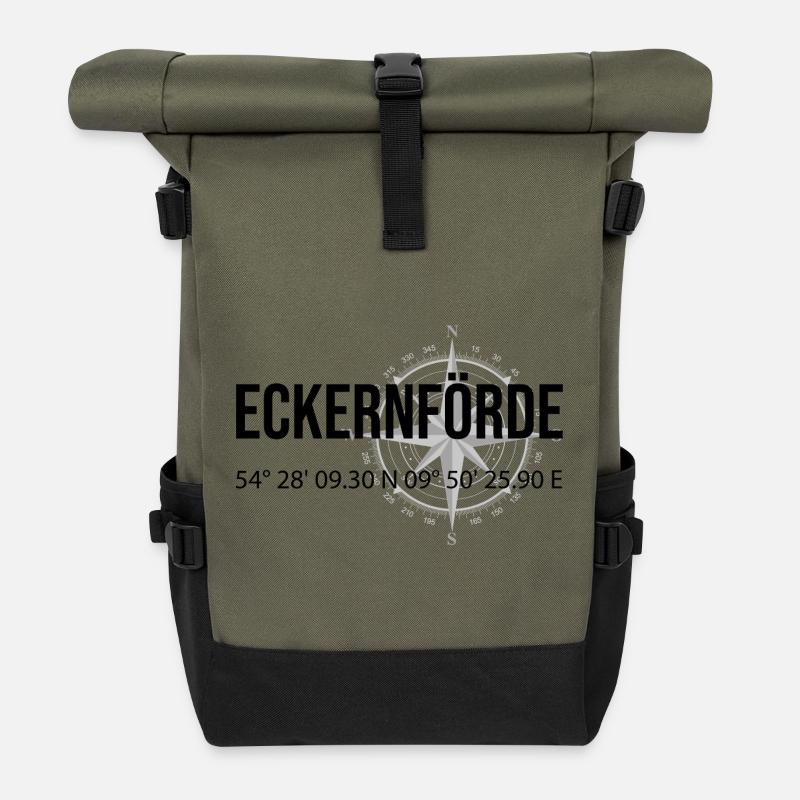 Koordinaten Eckernförde - Rolltop Rucksack - Olive/Schwarz