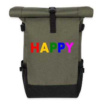 Happy - Sac à dos roll top - olive/noir - Devant