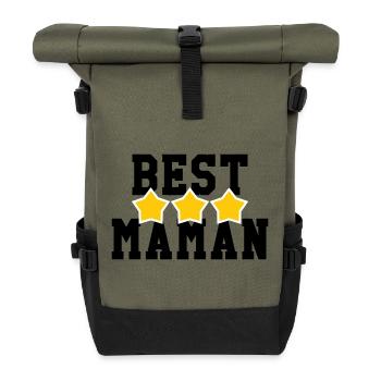 Best Mom - Mother's Day - Roll Top Backpack - olive/black - Front