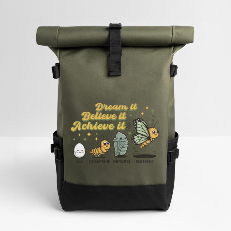 Chenille Schmetterling Schule Evolution Geschenk Rolltop Rucksack