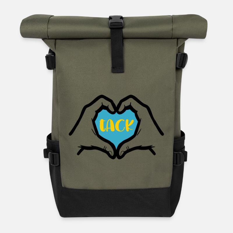 Danke - Rolltop Rucksack - Olive/Schwarz