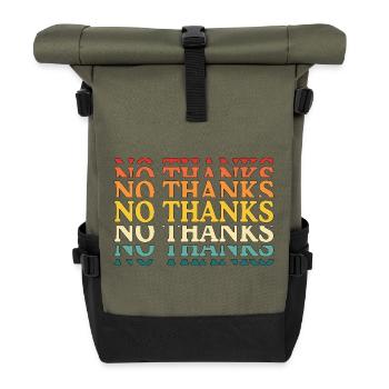 no thanks - Roll Top Backpack - olive/black - Front