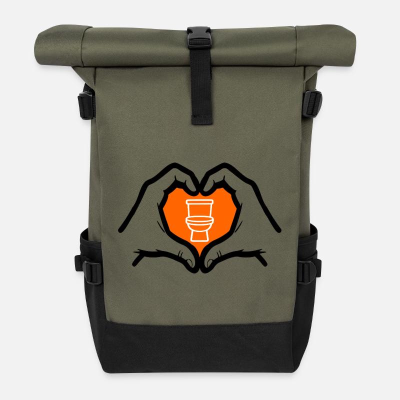 Toilette - Rolltop Rucksack - Olive/Schwarz