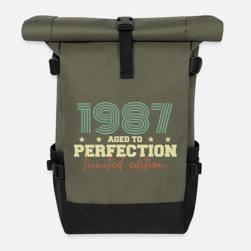 1987 - Sac à dos roll top - olive/noir