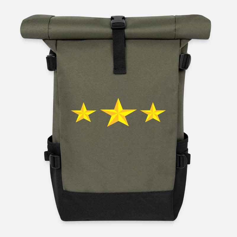 TroisEtoiles - Rolltop Rucksack - Olive/Schwarz