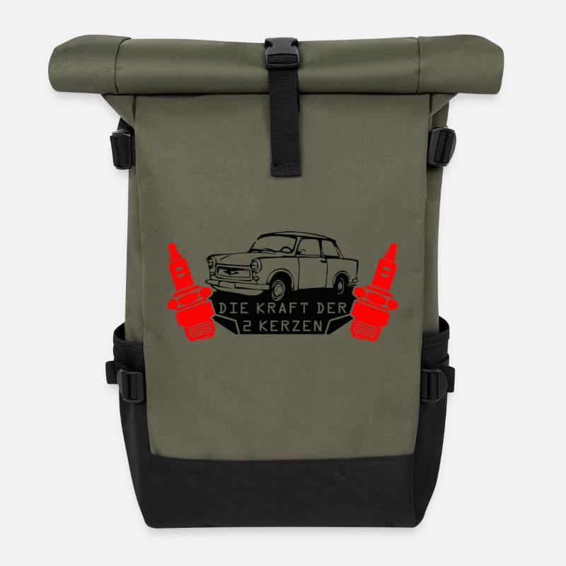  601 2Kerzen - Rolltop Rucksack - Olive/Schwarz