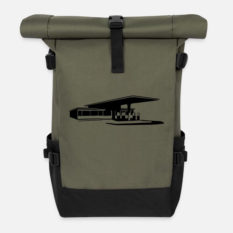 Tankstelle - Rolltop Rucksack - Olive/Schwarz