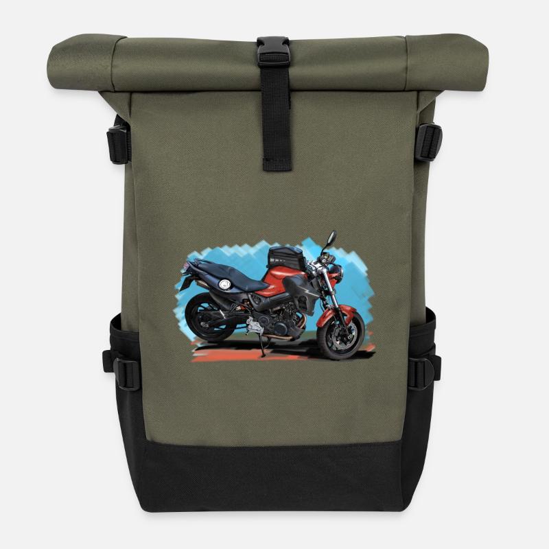 Motorrad - Rolltop Rucksack - Olive/Schwarz