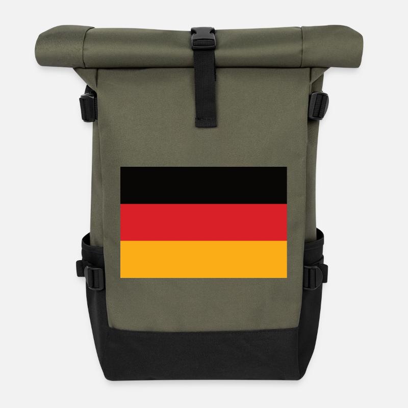 Germany Tricolor Flag - Roll Top Backpack - olive/black