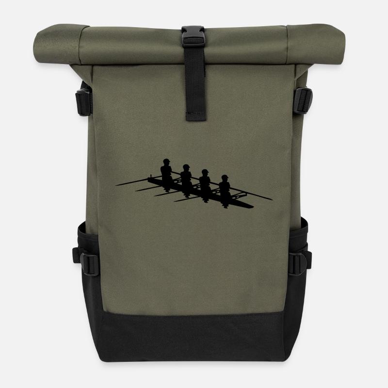 Doppelvierer Rudern rowing quad scull - Rolltop Rucksack - Olive/Schwarz