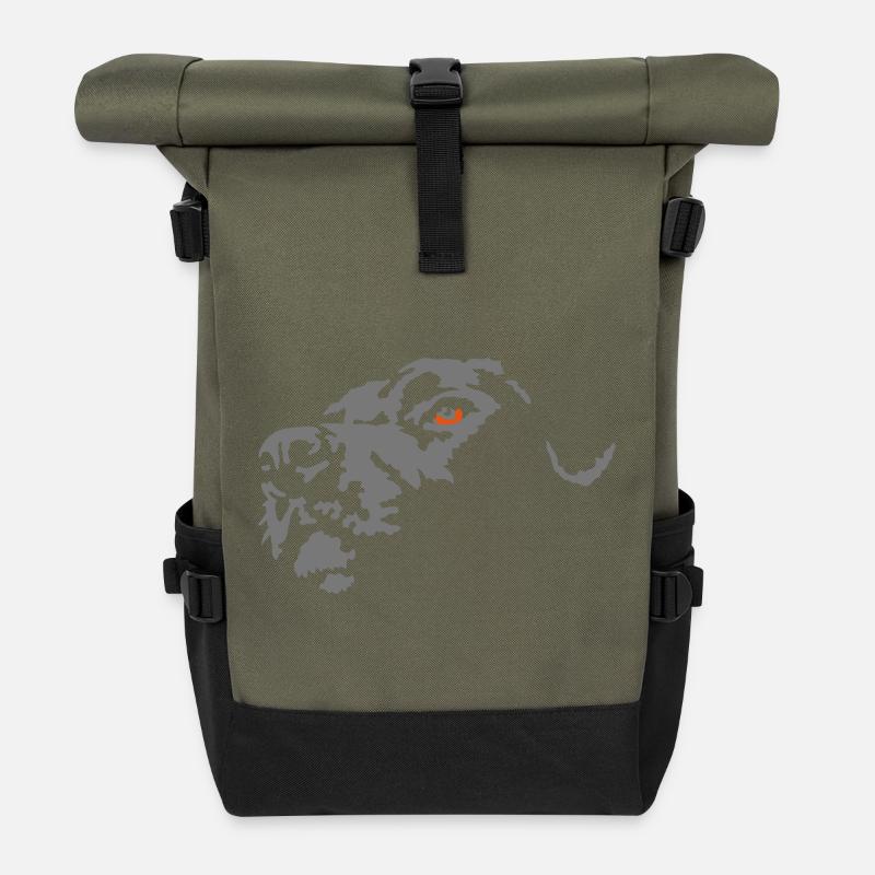 Chat - Sac à dos roll top - olive/noir