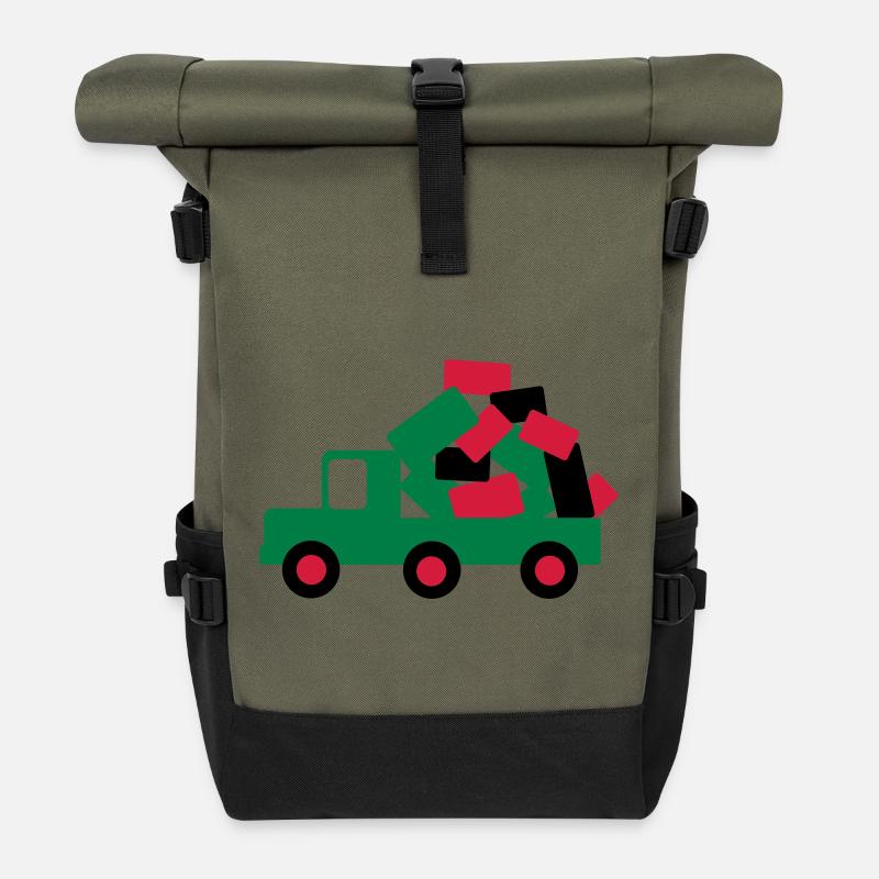 véhicule - Sac à dos roll top - olive/noir
