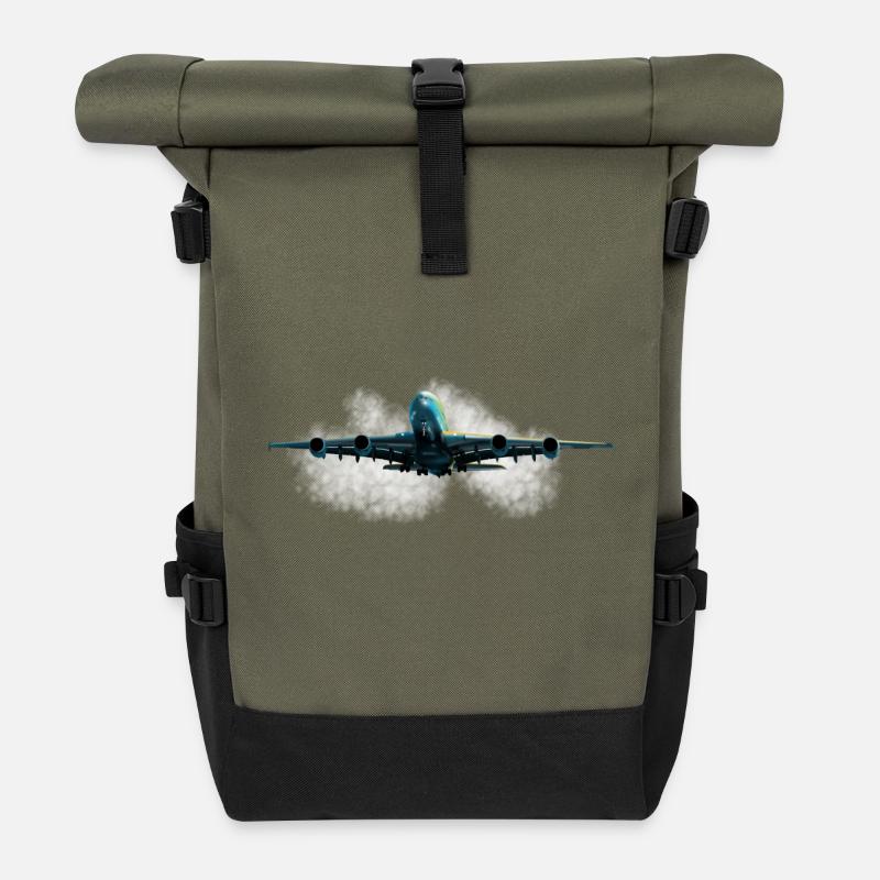 Le plus grand avion de ligne - Sac à dos roll top - olive/noir