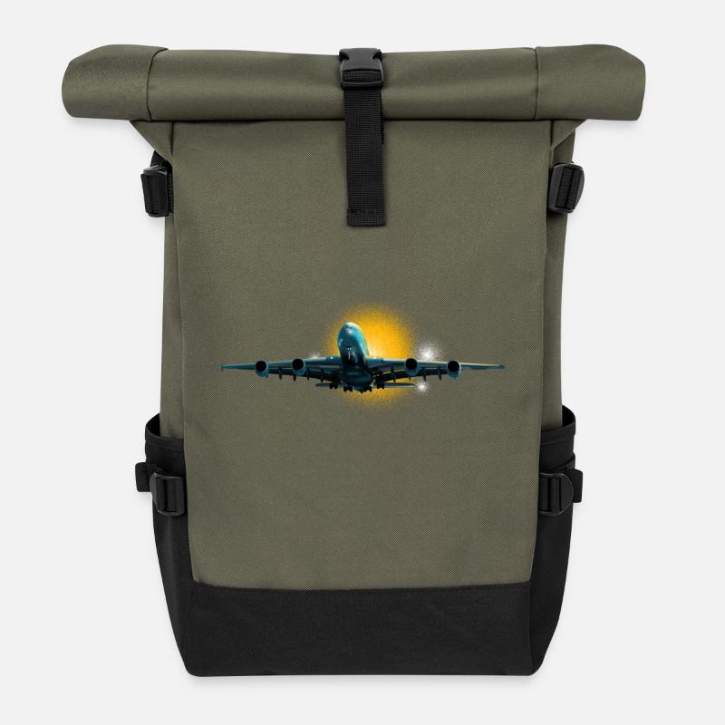 Größte Passagierflugzeug - Rolltop Rucksack - Olive/Schwarz
