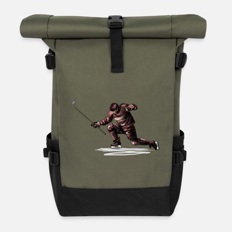 Eishockey - Rolltop Rucksack - Olive/Schwarz