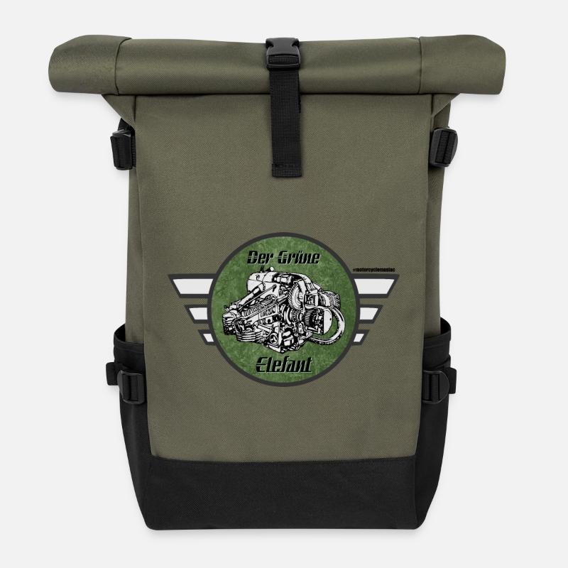 Zündapp KS 601 - Green Elephant - Roll Top Backpack - olive/black