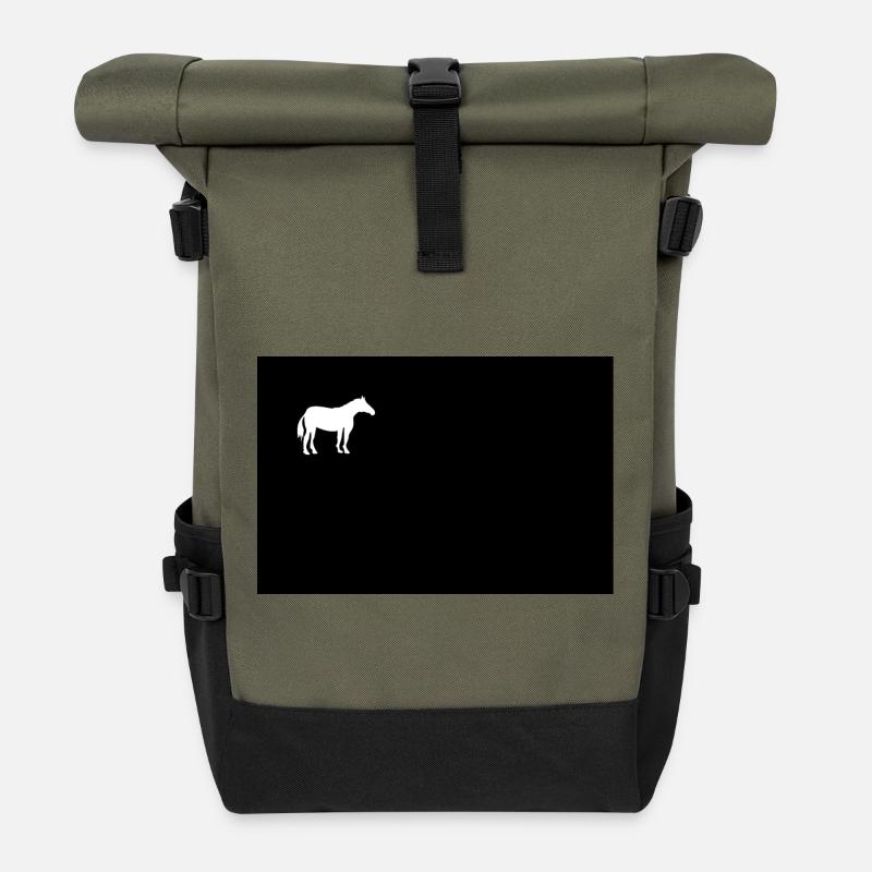 Pferd - Rolltop Rucksack - Olive/Schwarz