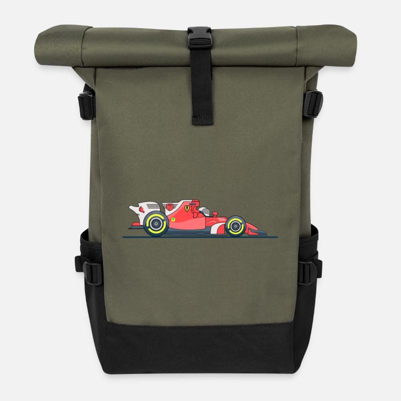 Course de voitures de course - Sac à dos roll top - olive/noir