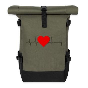 Heart palpitations Heart - Roll Top Backpack - olive/black - Front