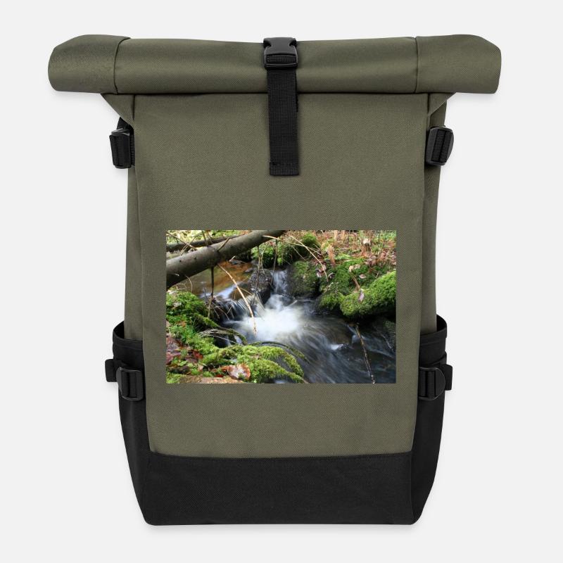 WALDBACH NAGOLDTAL - Roll Top Backpack - olive/black