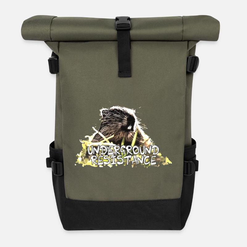 Kult Murmeltier - Underground Resistance - Rolltop Rucksack - Olive/Schwarz