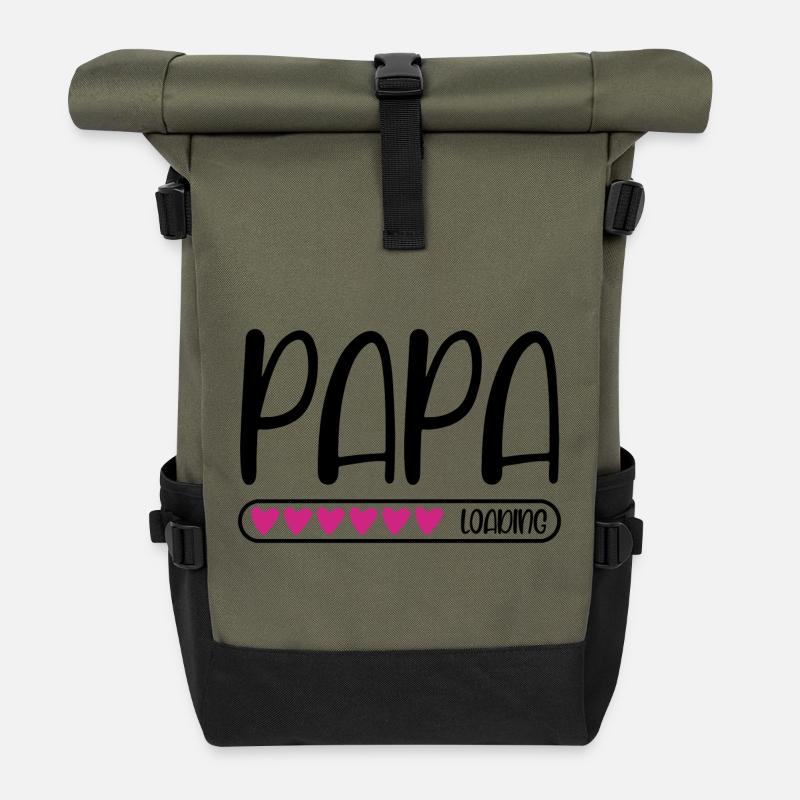 Papa loading - Rolltop Rucksack - Olive/Schwarz