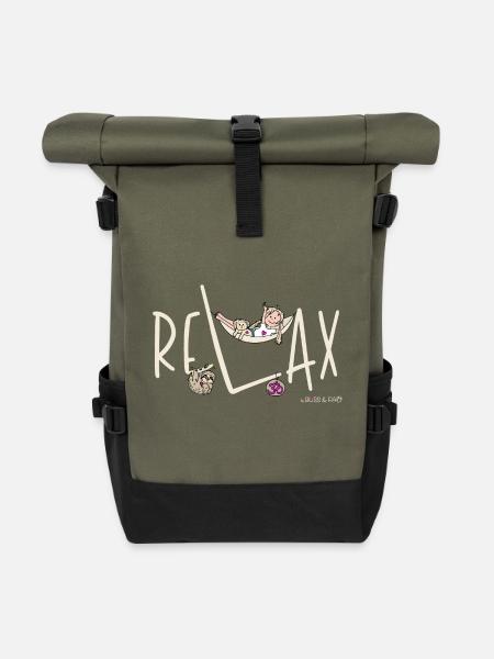 Bliss & Paw - Relax - Rolltop Rucksack - Olive/Schwarz
