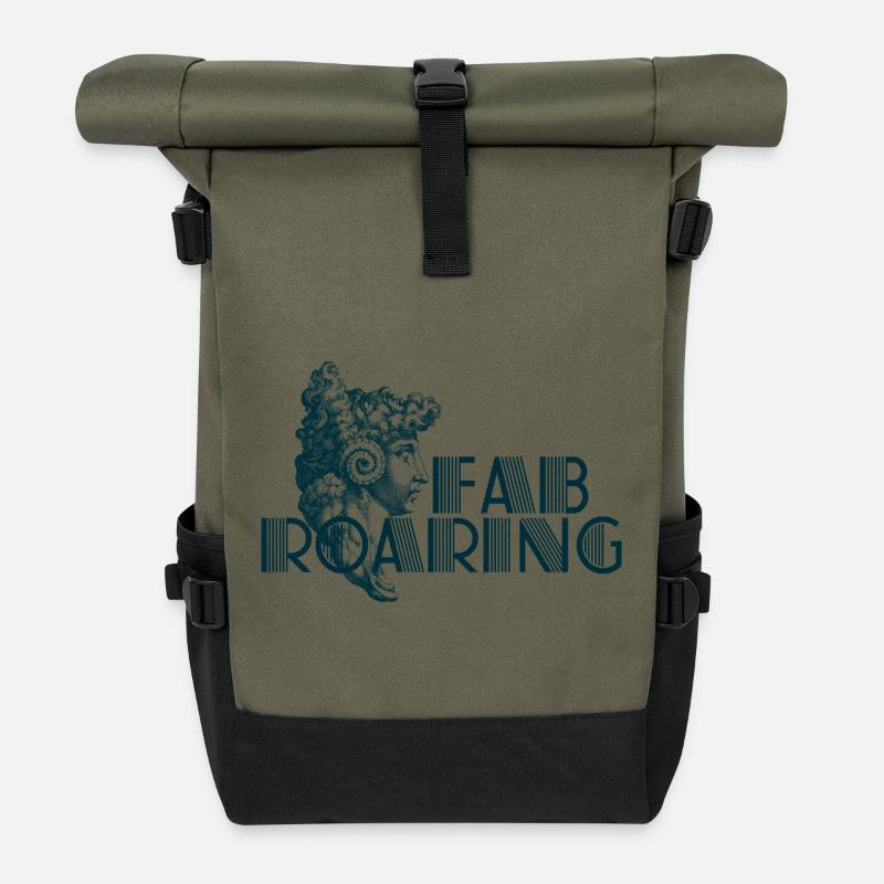 FAB_ROARING - Rolltop Rucksack - Olive/Schwarz