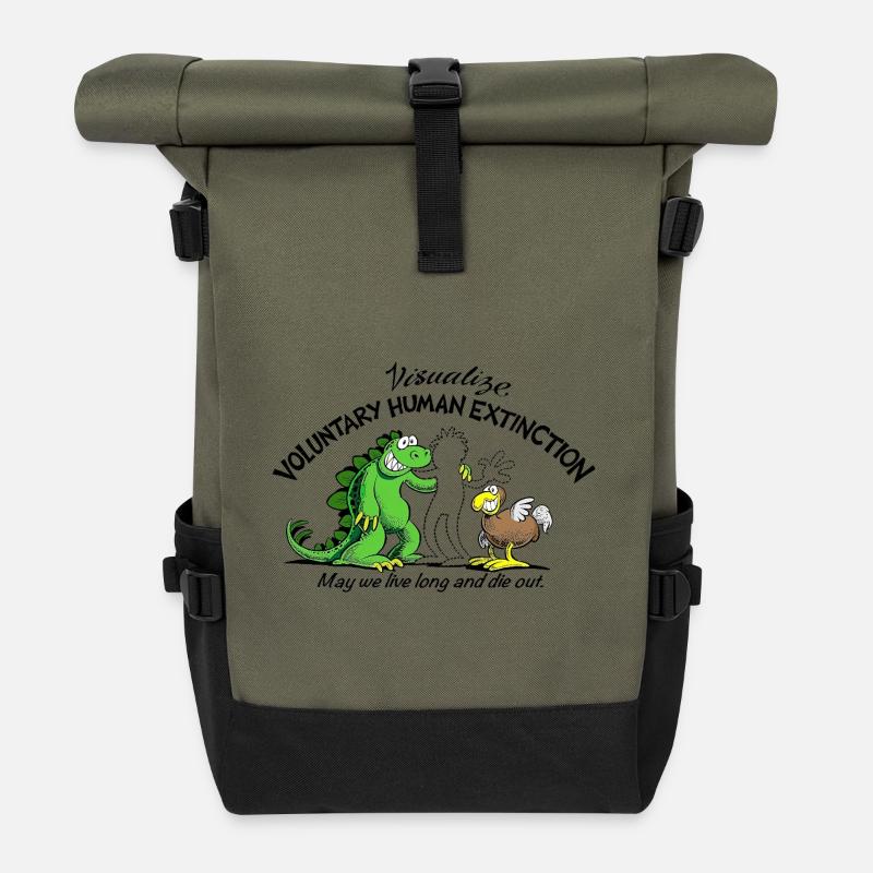 Voluntary Human Extinction Movement VHEMT - Rolltop Rucksack - Olive/Schwarz