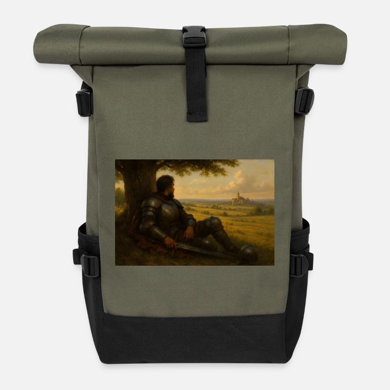 Chevalier à la lisière de la forêt - Sac à dos roll top - olive/noir